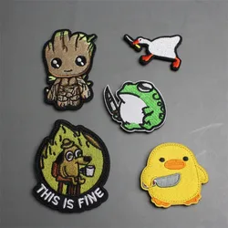 Parche bordado personalizado animal – Rana y pato para equipo táctico