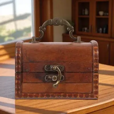 

Vintage Wooden Jewelry Storage Box Organizer For Earrings Rings Trinkets Retro Decorative Container Holder Display Case