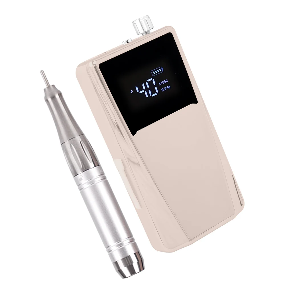 Schlankes Handstück, individuelles Logo, 65 W, kernloser Motor, 40000 U/min, Nagelschleifer, professionelle Nagelbohrmaschine mit Ladestation