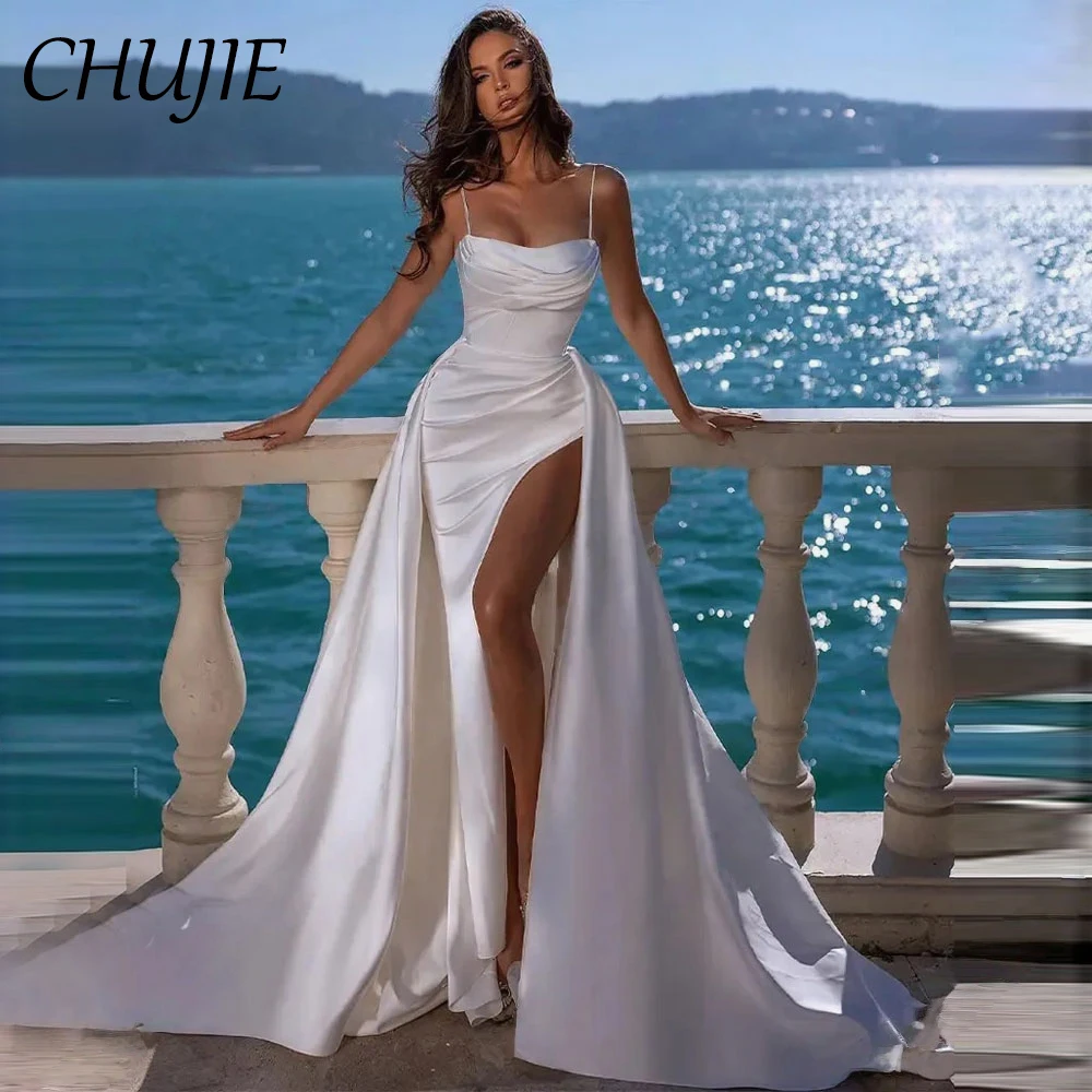 

Women Wedding Dresses Mermaid Princess Bridal Gowns Customized Sweetheart Evening Party Gowns Sexy High Slit Vestidos De Noche