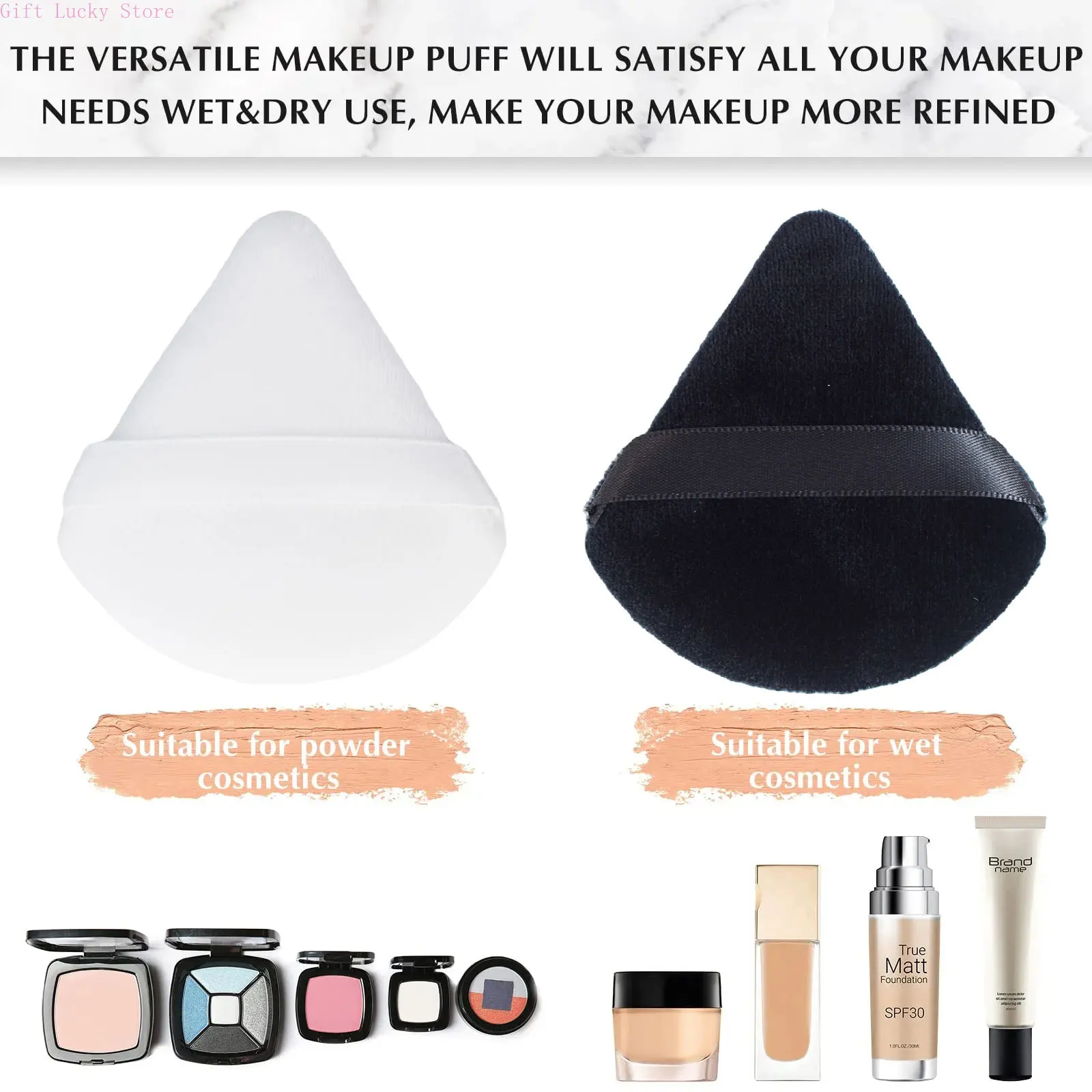 10/20 pièces Triangle velours poudre bouffée Pizza farines Mini visage maquillage éponge cosmétiques lavable léger outil de maquillage