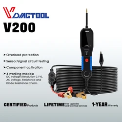 VDIAGTOOL V200 Car Electric Circuit Tester 6V-30V Automotive Power Probe Kit Electrical System Tester LCD Display Voltage Tester