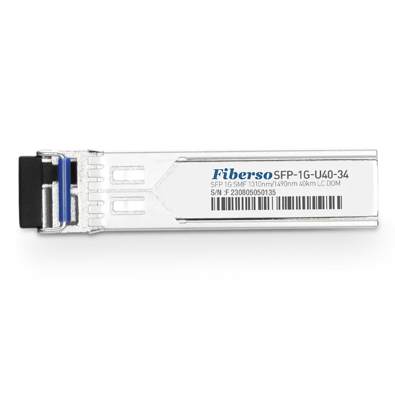 Fiberso ใช้งานร่วมกับ 1000BASE BiDi SFP โมดูล LC 40KM Tx1310/Rx1490nm SM Fiber Optical Transmission สําหรับสวิตช์เครือข่าย