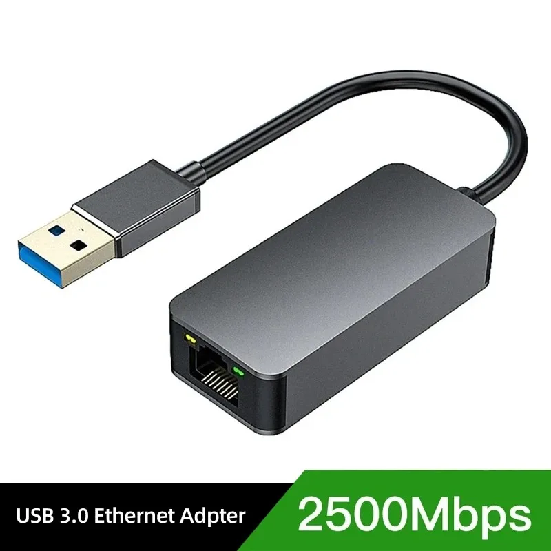 USB C to Ethernet Adapter 2.5Gbps USB 3.1 Wired Adapter RJ45 LAN Network Card For Windows 7/8/10 MAC For PC Laptop