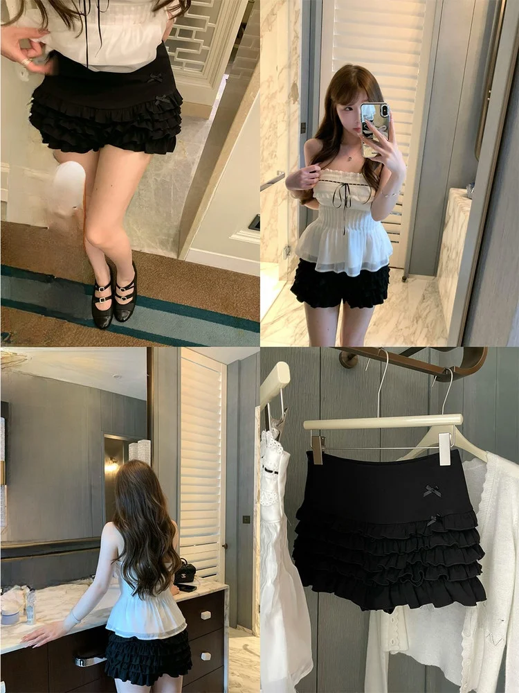 

Пышная юбка для девочек Lukira с бантом, весенне-летняя, дышащая, приятная к телу, с высокой талией, многоярусная, длиной до колена