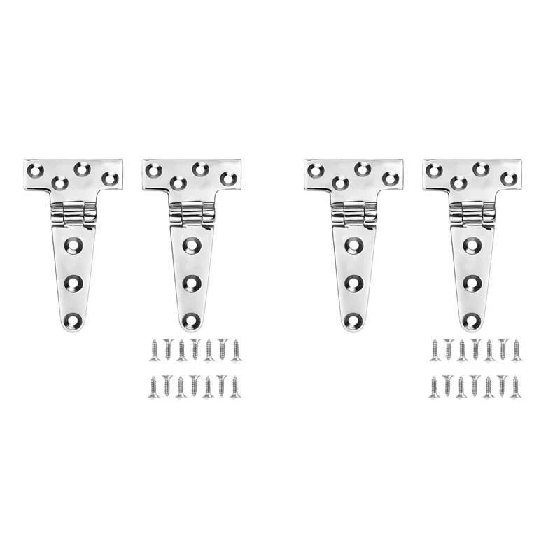 

AFOURT-Marine Grade T Hinges, Boat Hinges, 6 Inch X 3 Inches, No Noise, Heavy Duty 316 Stainless Steel With Screws (4 PCS)