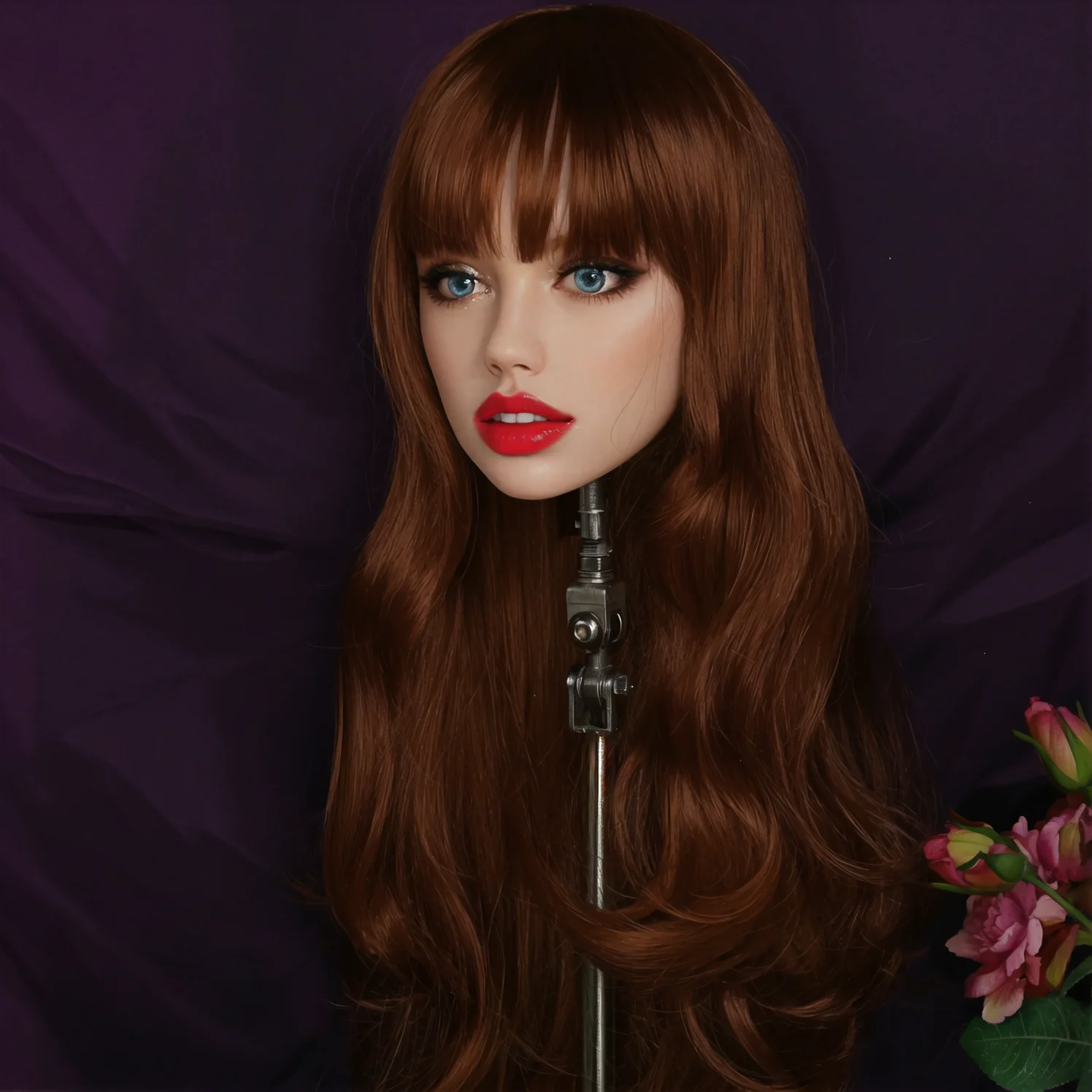 

Красивая модельная голова, золотистый парик, зеленые глаза, реалистичная, подходит для коллекции (парик в подарок)