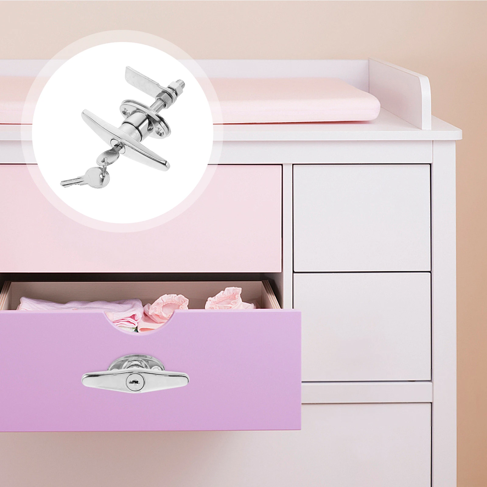 

T Shaped Handle Lock Heavy Duty Metal Door Lock Set For Garage Barn Cabinet Outdoor Gate Shed Security Replacement Hardware