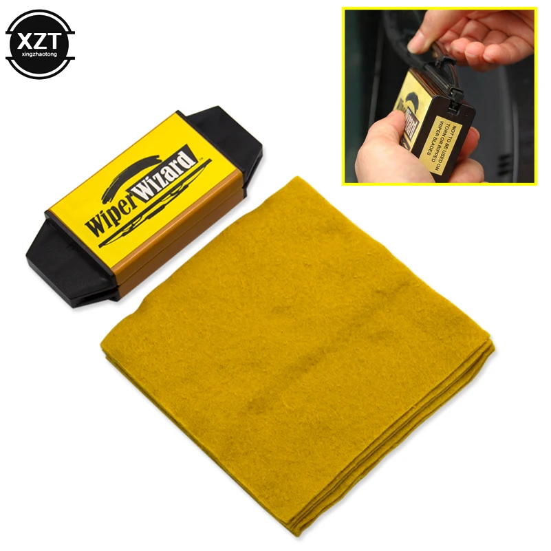 12.5X4.8cm Car Wiper Wizard Blade Restorer with 5pcs Wizard Wipes Wiper Cleaning Brush Van Windscreen Cleaner Car-Styling