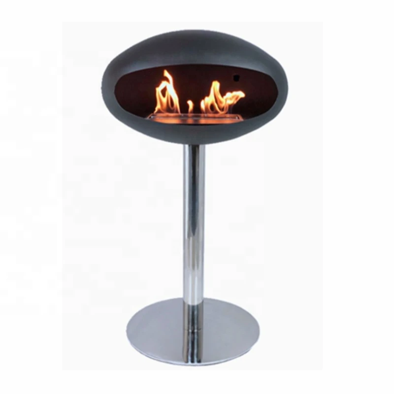 2022 latest design cocoon shape sphere oval fireplace real fire eco ethanol fireplace indoor free standing fireplace