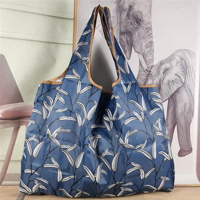 Folding Shopping Bag Eco-friendly Reusable Portable Shoulder Handbag Travel Grocery Fashion Pocket Tote Bags