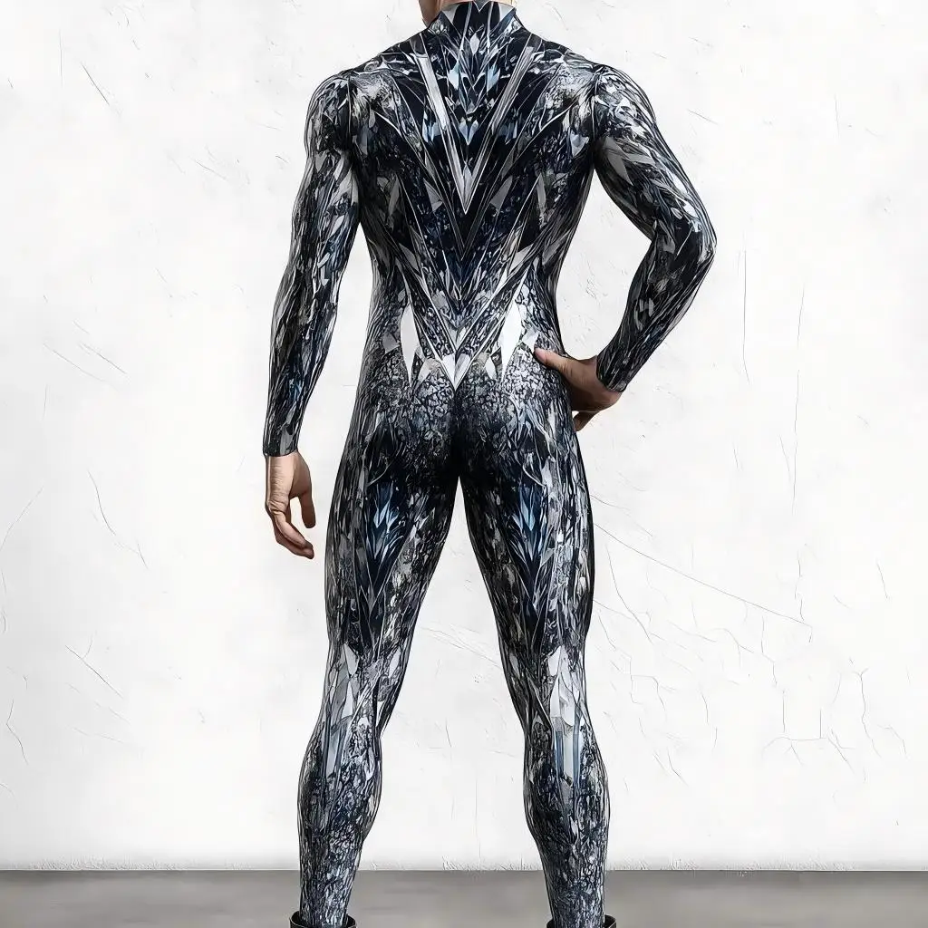 Herren Halloween Cyberpunk Jumpsuit 3D Digitaldruck Roboter Zentai Erwachsenen Cosplay Catsuit Bodysuit Karneval Rennrad Kostüm – Detail 35
