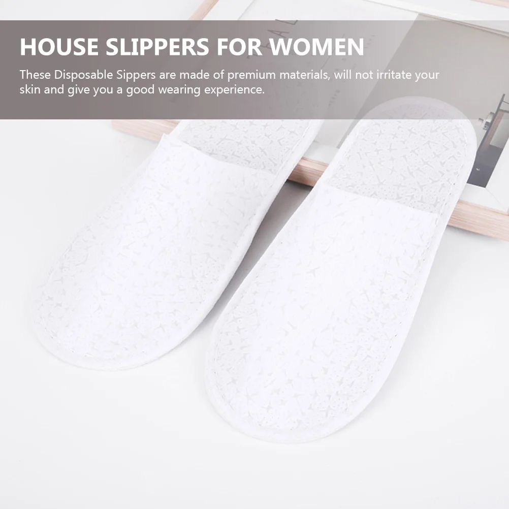 

10 Pairs Anti-slip Slippers Guest Disposable Hotel Bathroom Paper Single Unisex