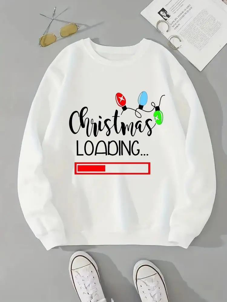 

Holiday Trend Cute New Year Fashion Christmas Spring Winter Pullovers Women Fleece Clothing Print Female Graphic Sweatshirts