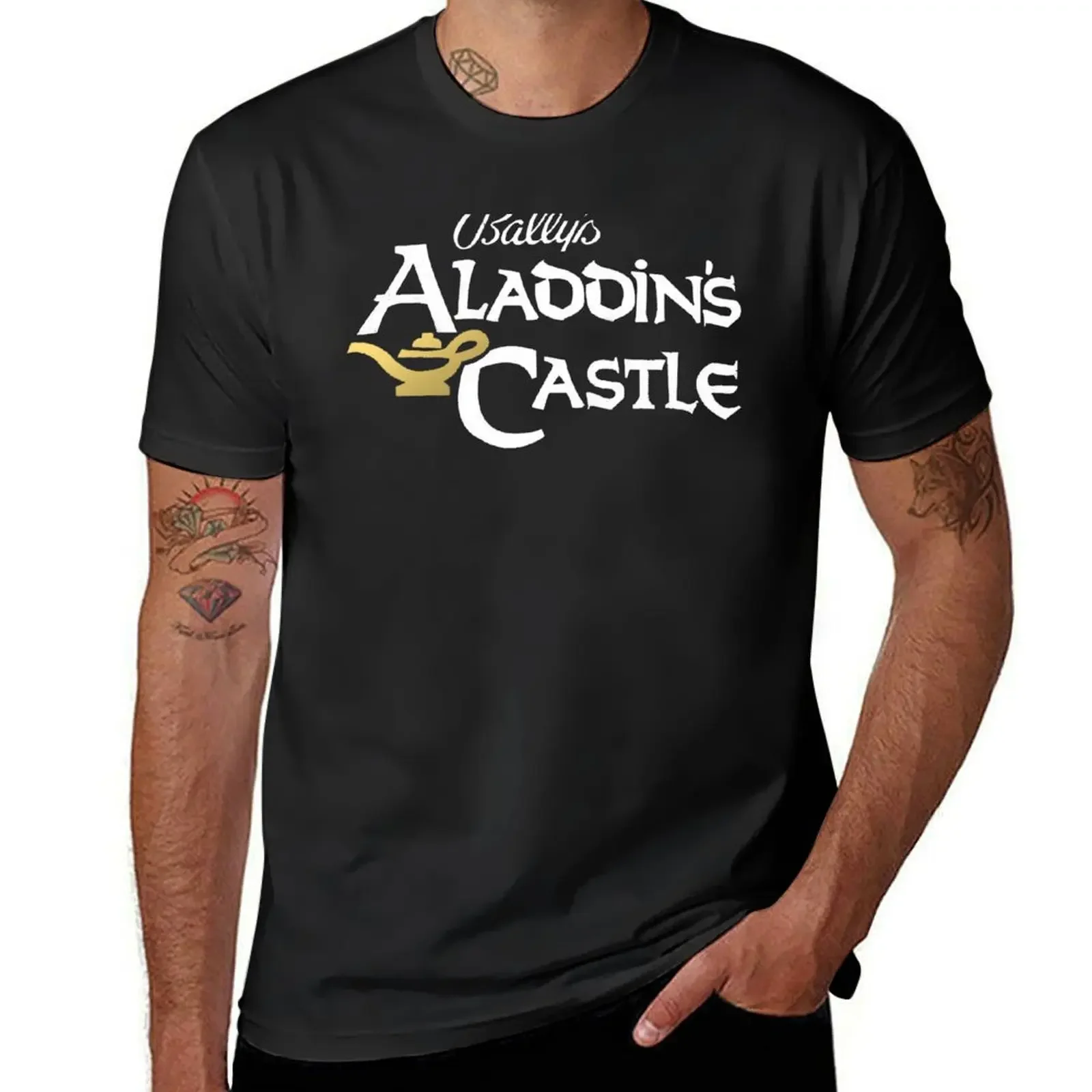 aladdin's castle T-Shirt summer tops vintage graphic tee luxury clothes men