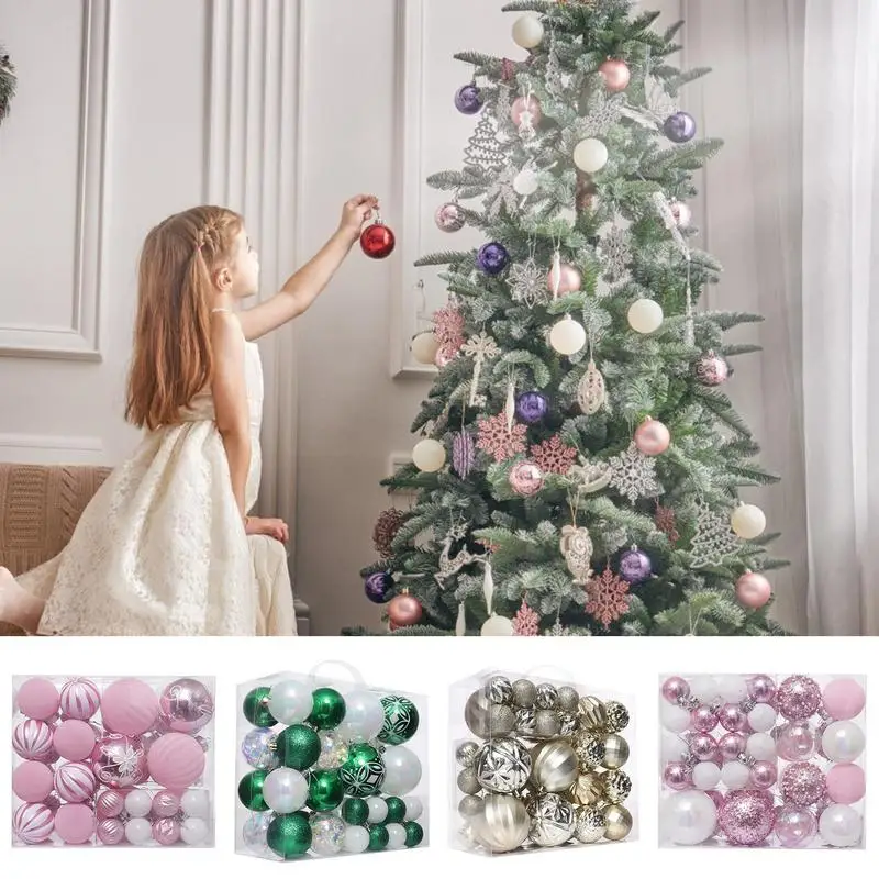 Christmas Ball Ornament Set Multi-Color Tree Ball Pendant Christmas Ornament Indoor Outdoor Christmas Celebration Ornaments For