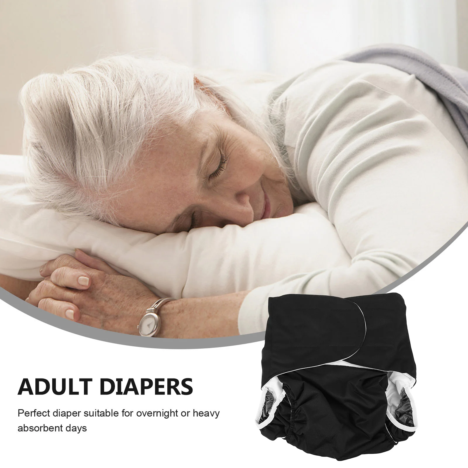 

1Pcs Reusable Adult Diaper Waterproof Breathable Leakproof Adjustable for Men Women Elderly