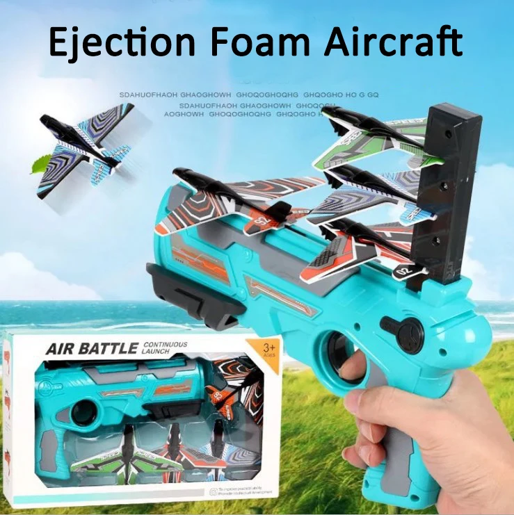 Glider Launcher Airplane Gun Hand Throw Creative Fun Sport Toy Model Outdoor Launch Airplane Big Foam Gun Toy for Kids Children