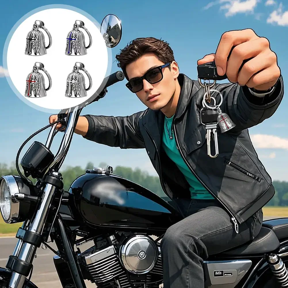 دراجة نارية الصليب الأحمر الجارديان حلقات المفاتيح أجنحة الملاك المفاتيح الرجال السائق متسابق طرد الأرواح المفاتيح تميمة محظوظ تميمة هدية