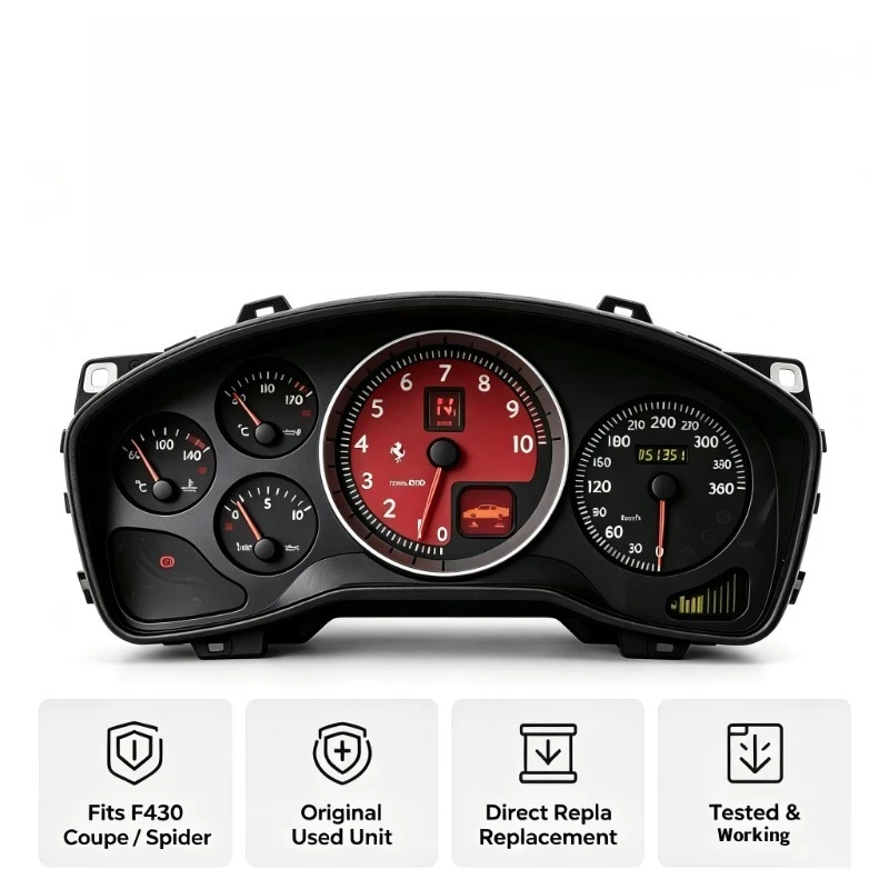 Car Gauges for F430 2005-2009 Modification & Upgrade Original Instrument Cluster Speedometer Dashboard Assembly