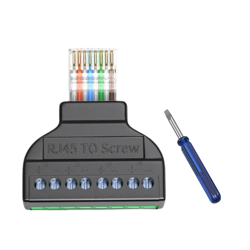 U55C RJ45 To 8Pin Networking Crystal Head Adapter Connector 8 Pin Terminal Screw