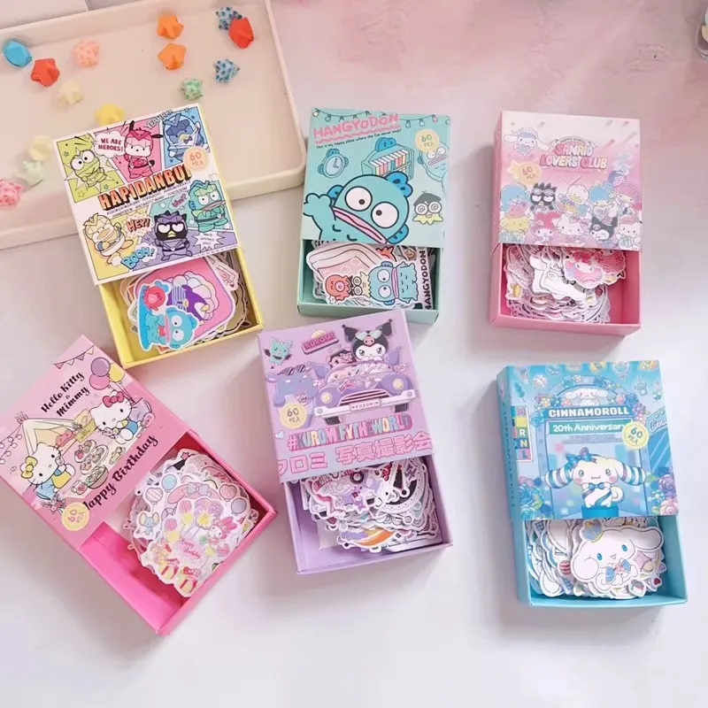 

Hello Kitty Stickers Cute Cartoon Box Set Small Stickers DIY Bookkeeping Material Desktop Accessories Student Gift Wholesale