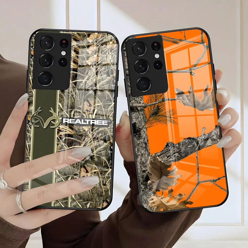 R-Realtree Real Tree Camo Phone Case For Samsung A56 A36 A26 A16 A15 A25 A35 A55 A14 A34 A24 A54 Glass Case