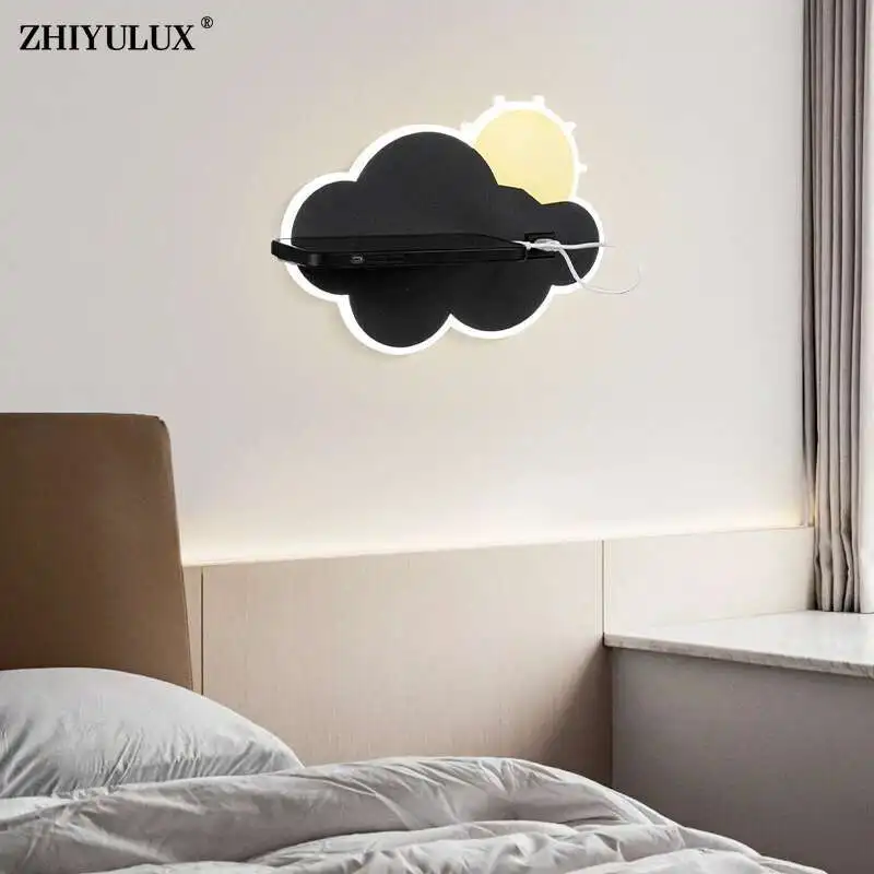 Left Right Style USB Placeable New Modern LED Wall Lights Living Study Room Baby Bedroom Bedside Hall Aisle Lamp Indoor Lighting