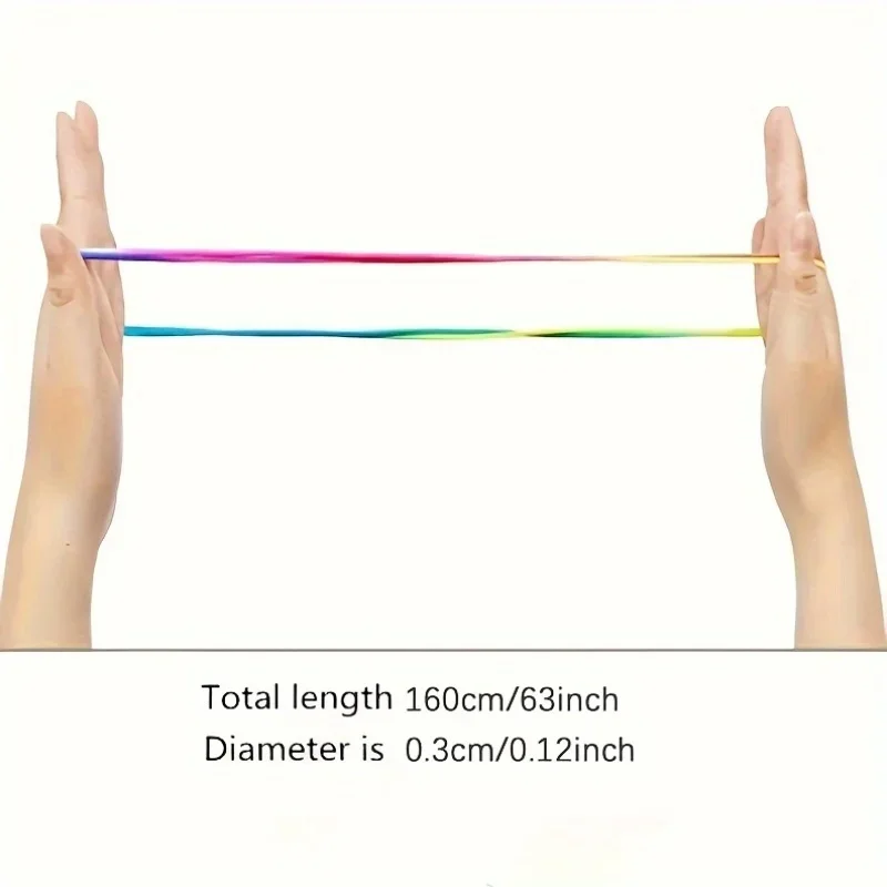 

2Pcs Rainbow Flip Flop Rope, Creative Finger Magic Rope, Fidget Toy for Jewelry Making Birthday Party Favor Gift
