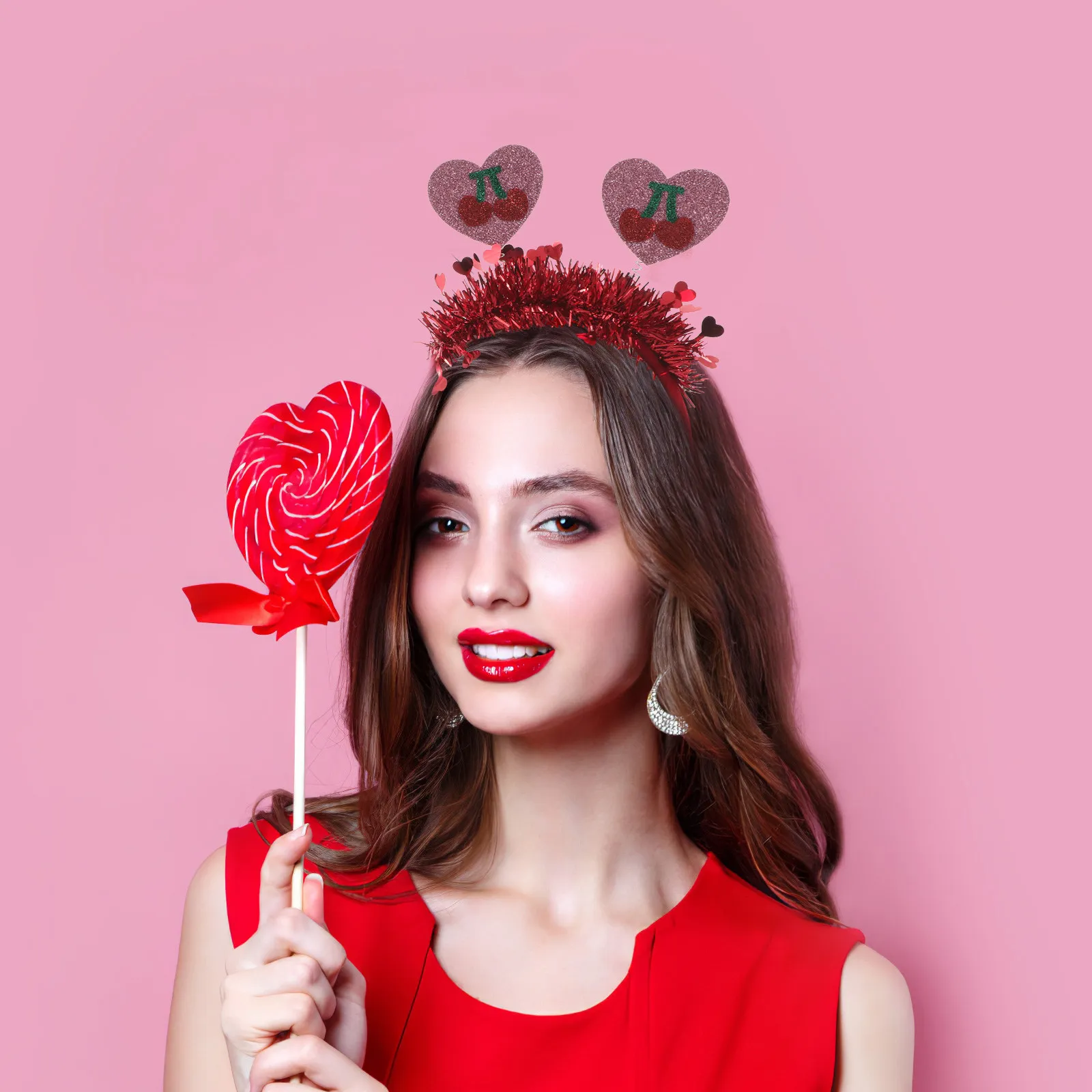 

Набор из 12 повязок на голову с сердечками ко Дню святого Валентина, красные повязки с сердечками для женщин, праздничные украшения для волос, декор для вечеринок и праздников