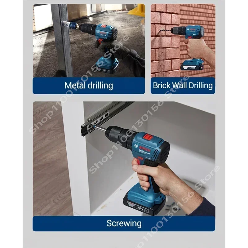 Imagem -04 - Bosch-brushless Cordless Impact Drill Chave de Fenda Elétrica Ferramenta Elétrica Multifuncional Gsb 185-li Driver 18v