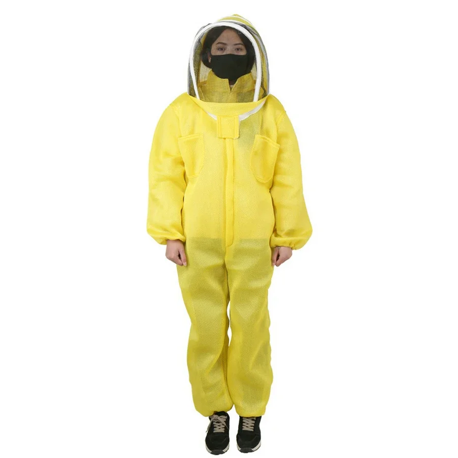 

New Beekeeping Protective Suit Yellow Jumpsuit Thick & Breathable 1 Year Warranty Yellow One-piece Anti Bee Suit
