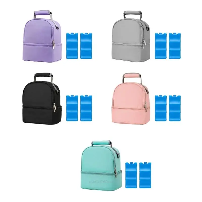 

X5XA Breast Milk Insulation Backpack Portable Large Compartment Organization Baby Essential Oxford Practical for Active Moms