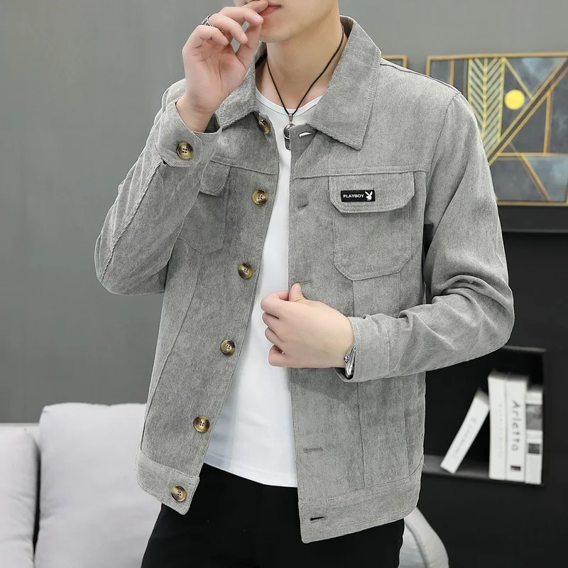 

Corduroy Jaet Men's Sli Trendy Autumn New Outerwear Long Sve Anti-Wrinkle Procing Polyester Fiber Jaet