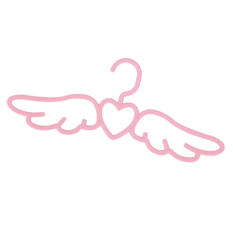 ABBN-40 Pcs New Design Fly Angel Plastic Clothes Shirt Hanger, Cute Pretty Pink Loving Heart Scarf Underwear Hanger Rack
