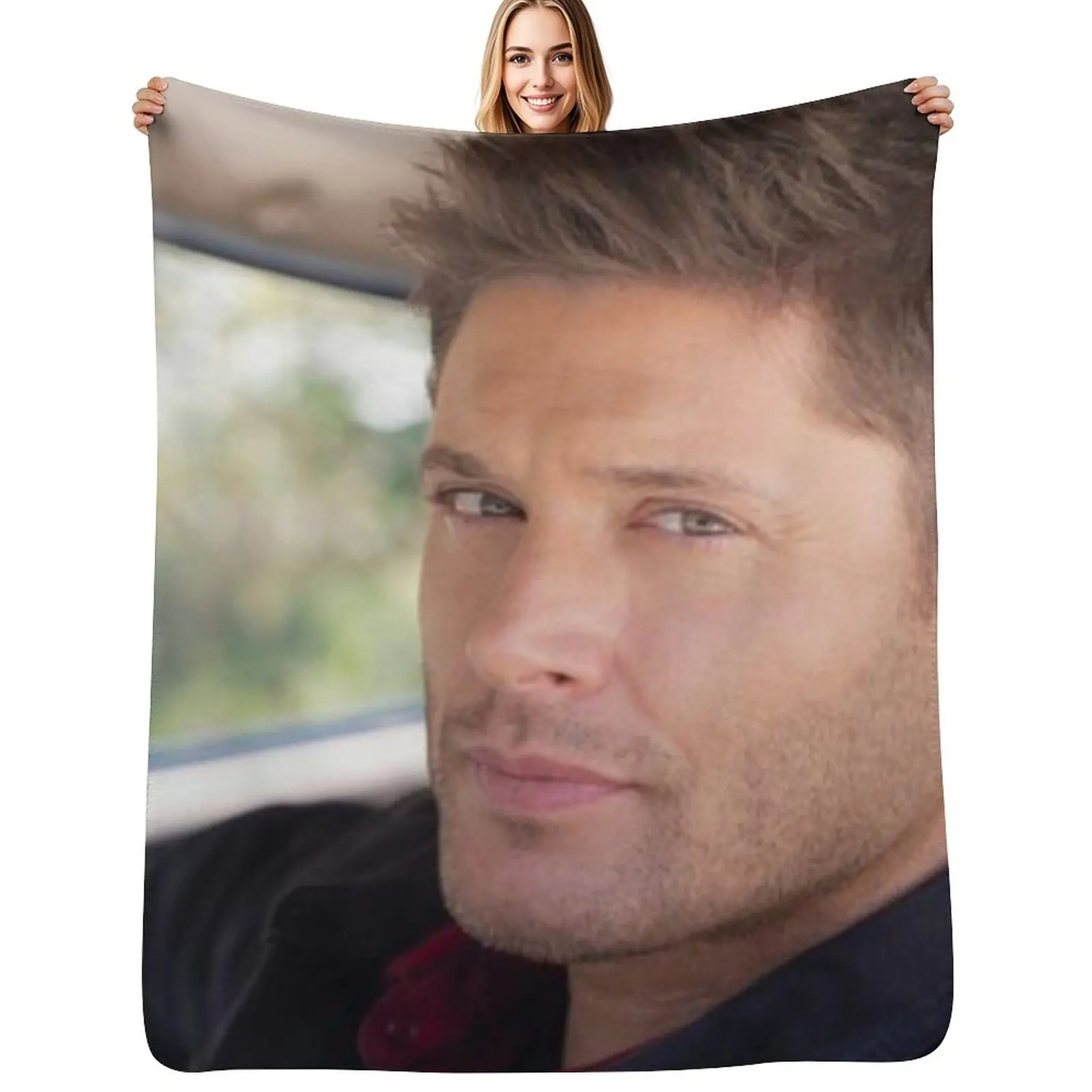 

Supernatural Dean Winchester Jensen Ackles Throw Blanket Bed covers Hair Extra Large Throw Thin Blankets