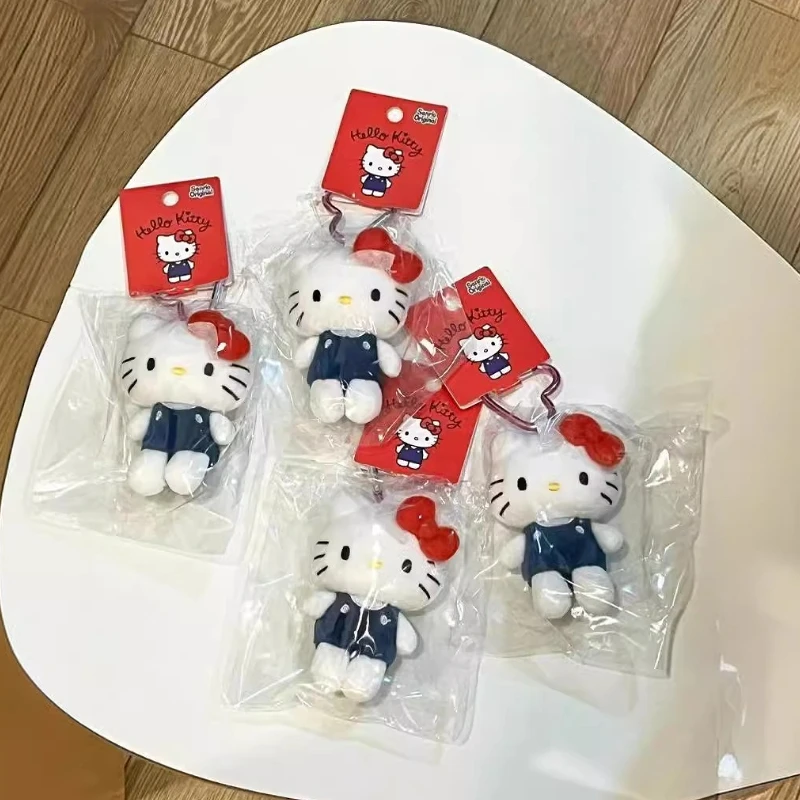 Sanrio nieuwe Hello Kitty hartvormige sleutelhanger cartoon anime pluche pop rugzak charme decoratie perfect cadeau voor beste vrienden