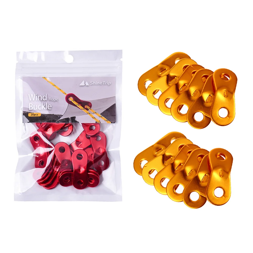 40 Pcs Aluminum Alloy Double Eye Wind Rope Buckle Camping Accessories Tarp Adjusters Tent