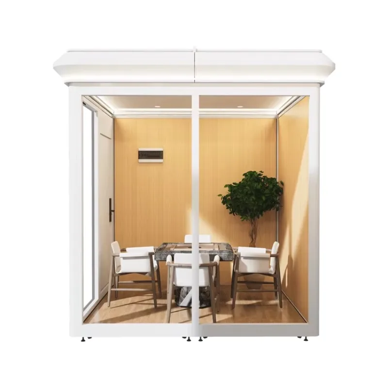 Elegant Waterproof Round-Corner Modular Aluminum Glass House ADU Backyard Eco-Friendly Modern Cabin