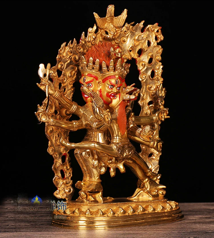 30cm large # GOOD -Buddhism # bless Safety Health Talisman #efficacious Protection Nepal Gold-plated Hayagriva buddha  statue