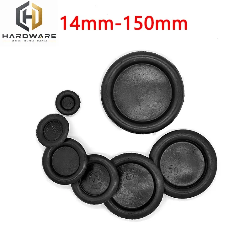 Blanking Grommets Rubber Grommet Closed Gromet Blind Plug Bungs Dust-proof Coil Ring Single-sided Circular Box