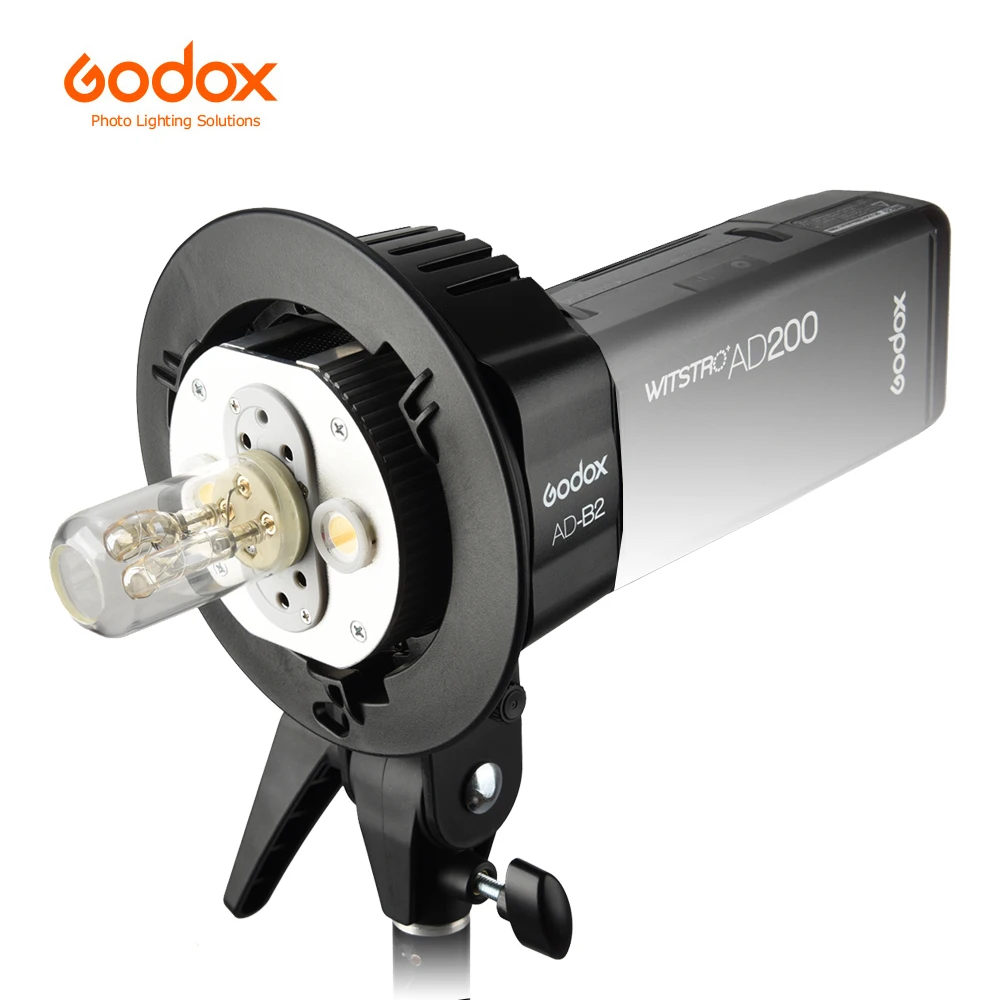 Godox AD-B2 Dual Power Twin Head Bowens Mount to Install 2 Godox AD200 or AD200 Pro Pocket Flash or Flashpoint eVOLV 200 TTL