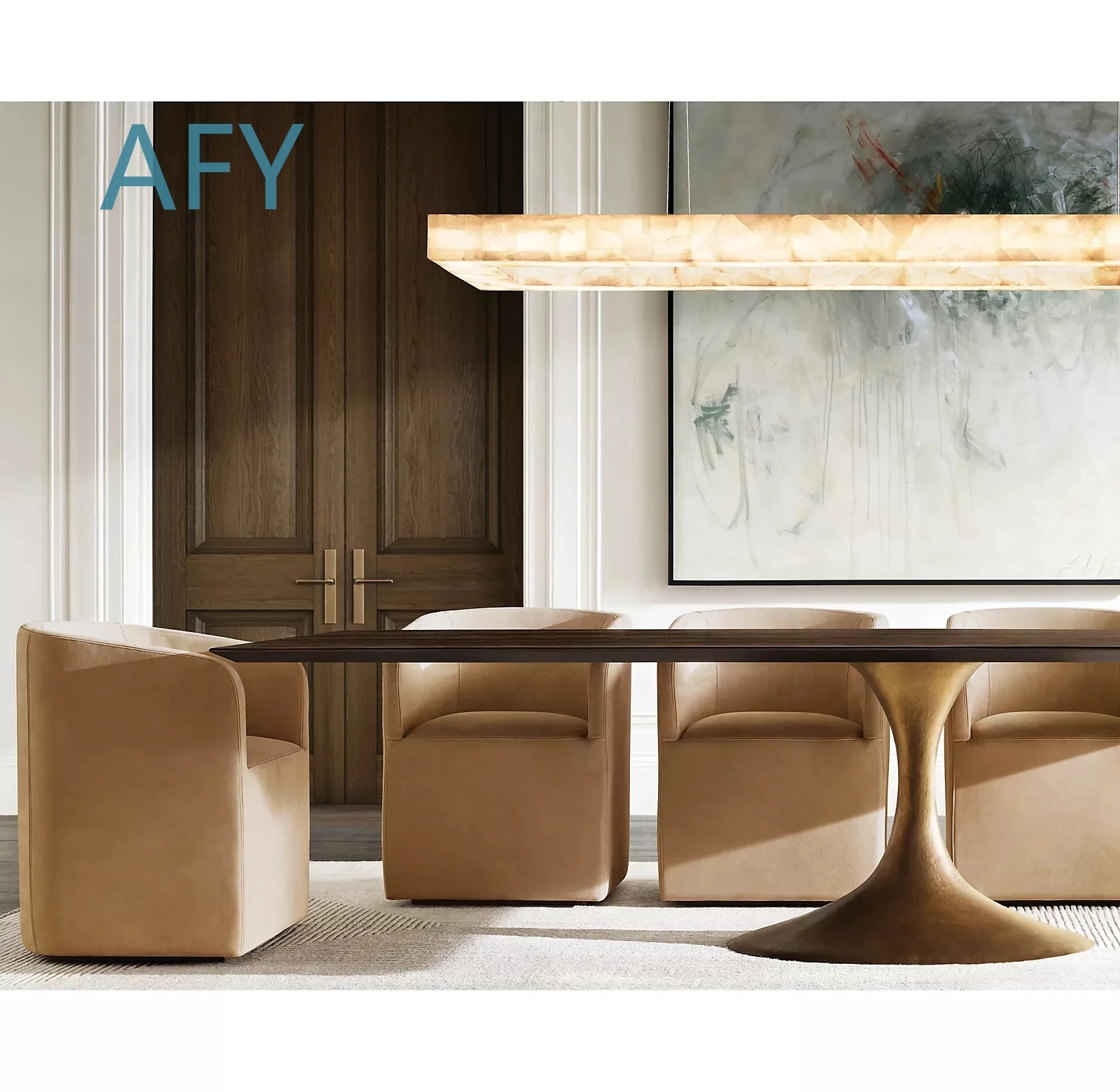 High Quality Restaurant Furniture Dinner Table and Chair Set for Living Dining Room Wood Home Furniture Metal Iron Modern