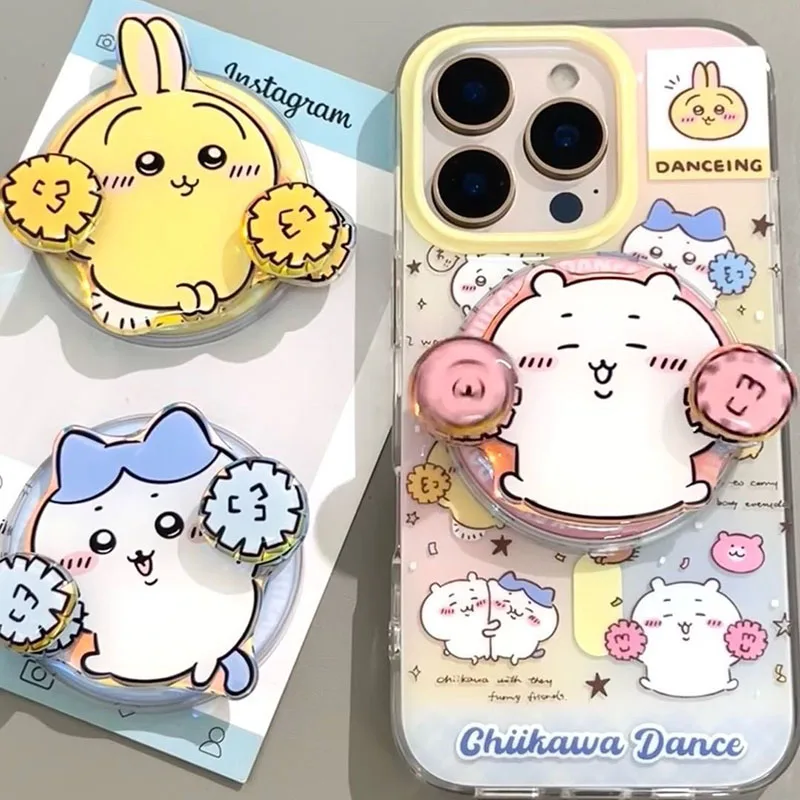 

New Chiikawa Mobile Phone Shaker Holder Kawaii Anime Fashion Desktop Retractable Cute Cartoon Girls Portable Adhere Stand