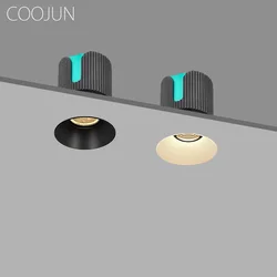 COOJUN LED światło punktowe bez obramowania 7W Ra93 110-240V COB głębokie anty-oślepiające wbudowane reflektor sufitowy ukryte Downlight oświetlenie wewnętrzne