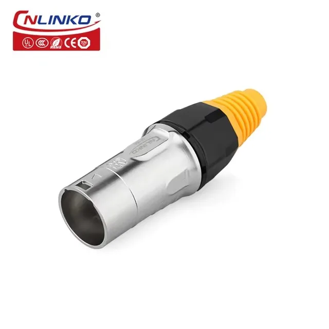 CNLINKO YT UL/TUV Metal IP67 Waterproof RJ45 Cable Signal Connector Panel Mount Socket Plug Network Ethernet Interface