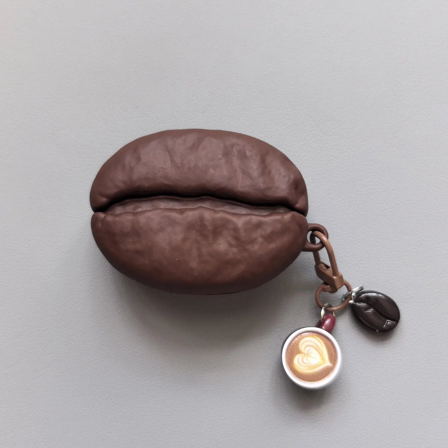 Creative Coffee Bean AirPods Pro3 Case Brown Anti-loss with Pull Ring Protective Noise Reduction Bluetooth Headset Case