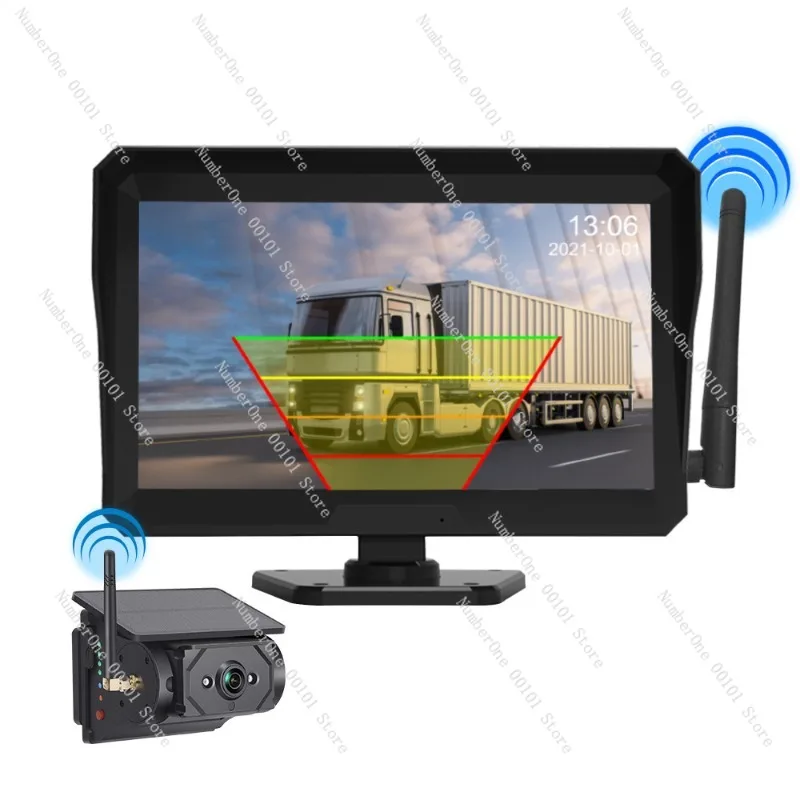 7-inch 24V Front and Rear Dual Recording Four-channel HD Wireless Monitoring Reversing Image Truck Driving Recorder