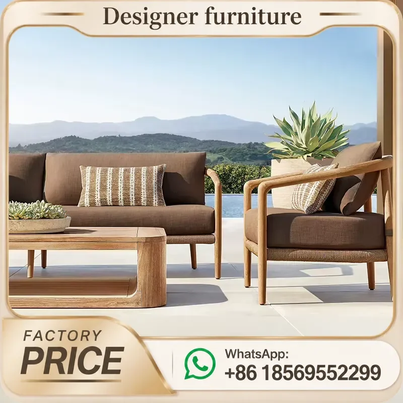 Outdoor Patio Sofa Set Aluminum Alloy Rope Weaving Garden Furniture For Courtyard Balcony Durable Modern Design