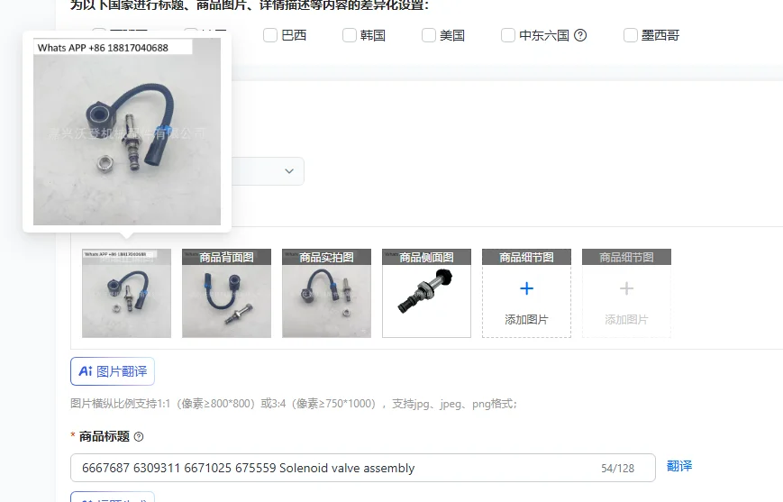 

6667687 6309311 6671025 675559 Solenoid valve assembly quality assurance